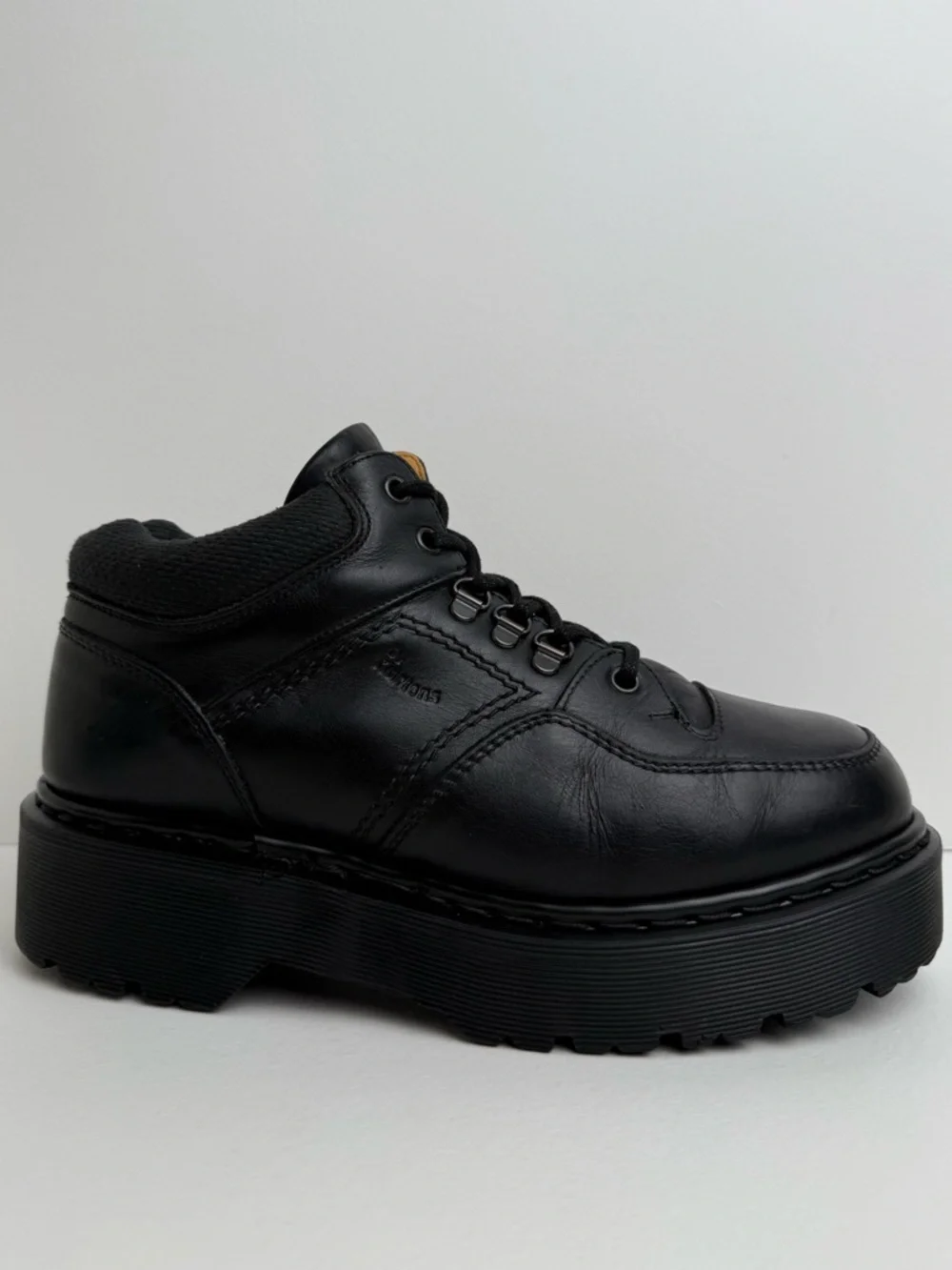 Made in England Vintage Dr. Martens Black Leather Envy Quad Platform Boots UK 7